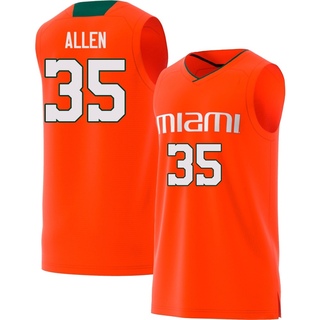 Dante Allen Replica Orange Men's Miami Hurricanes Basketball Jersey