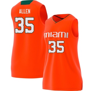 Dante Allen Replica Orange Women's Miami Hurricanes Basketball Jersey