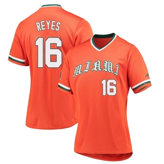 Luca Reyes Replica Orange Women's Miami Hurricanes V-Neck Baseball Jersey