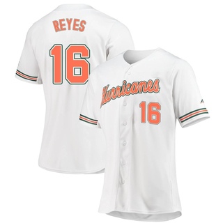 Luca Reyes Replica White Women's Miami Hurricanes Full-Button Baseball Jersey