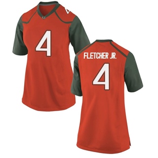 Mark Fletcher Jr. Game Orange Women's Miami Hurricanes Jersey