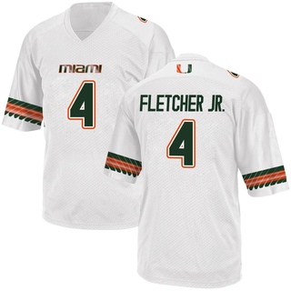 Mark Fletcher Jr. Replica White Men's Miami Hurricanes Alternate Jersey