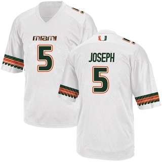 Ray Ray Joseph Replica White Men's Miami Hurricanes Alternate Jersey